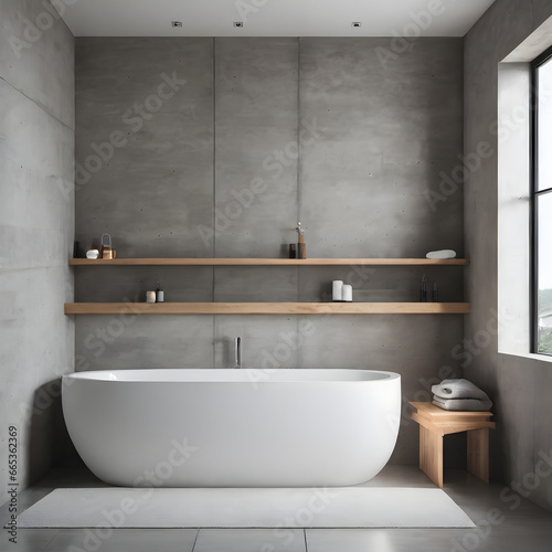 bathroom interior with bathtub and shower