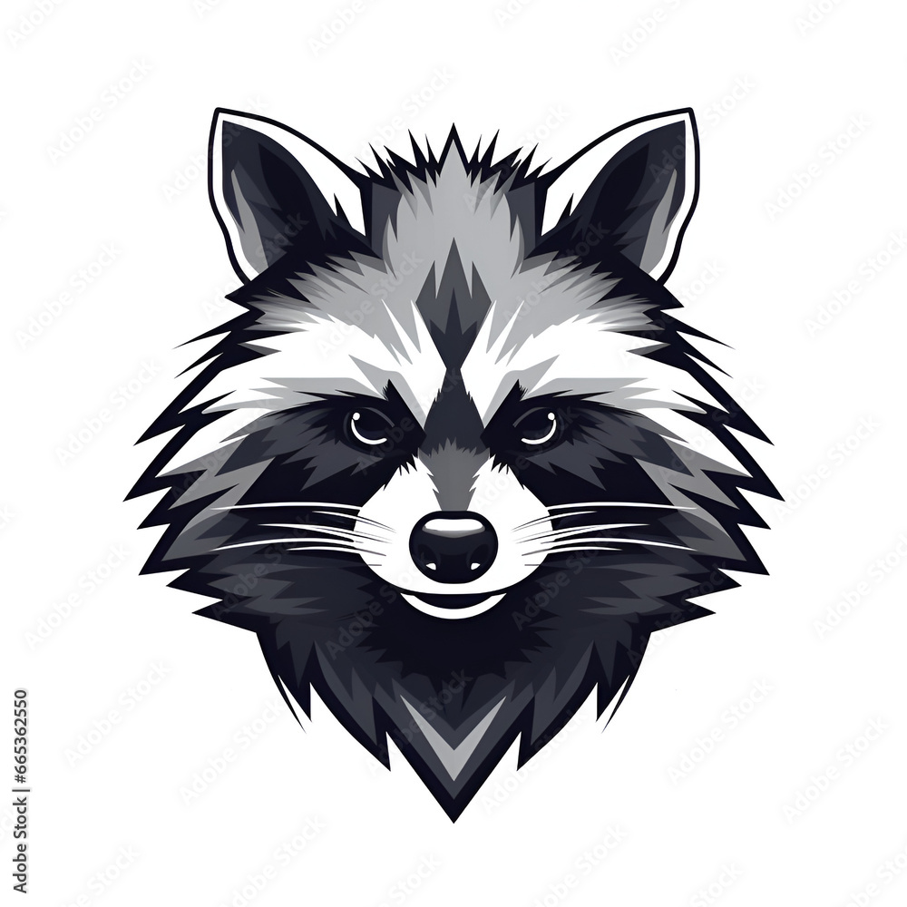 Racoon Vector Style Illustration Cartoon Style Racoon Logo White Background Racoon Vector Style Illustration Cartoon Style Racoon Logo White Background