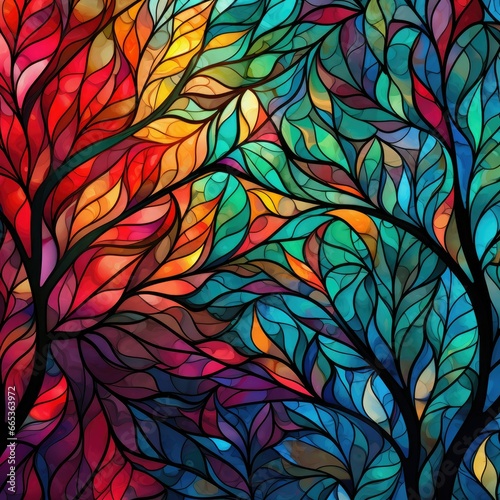 Abstract rainbow background in stained glass style