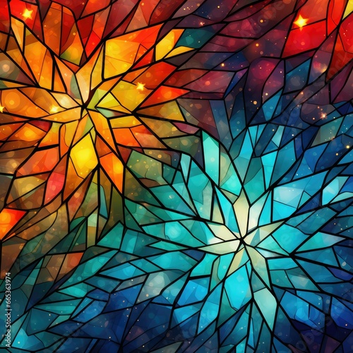 Abstract rainbow background in stained glass style