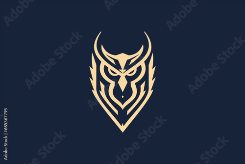 Owl Shield Logo Design Security Symbol Icon Vector Illustration.