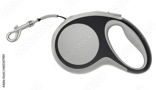 Photos Side view of retractable dog leash isolated on white background - 3D illustratio