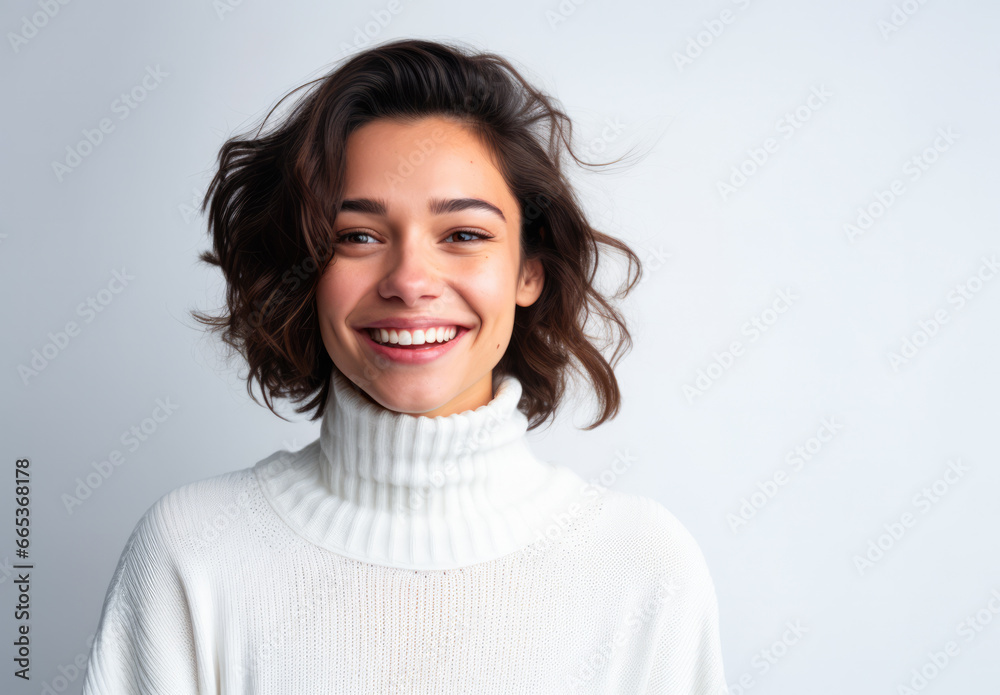 Portrait of a smiling young woman looking at the camera Portrait of a smiling young woman looking at the camera