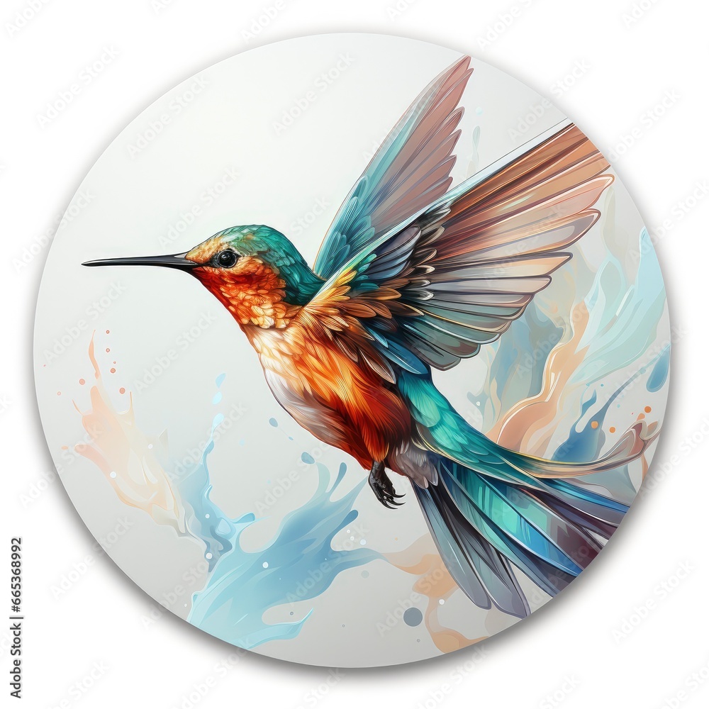 Hummingbird clipart on white background.