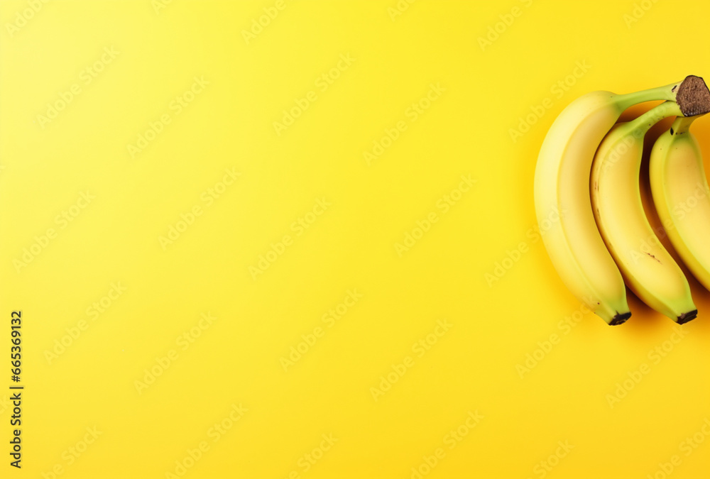 Minimalist banana background Copy space Space for text. AI Generated Images