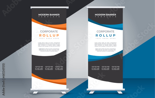  business roll up banner design display standee for presentation purpose
