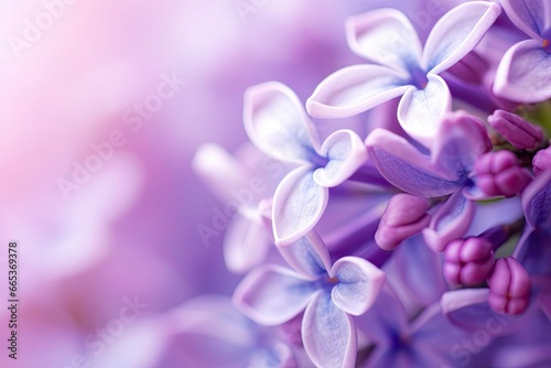 Lilac blossom macro background with copy space.