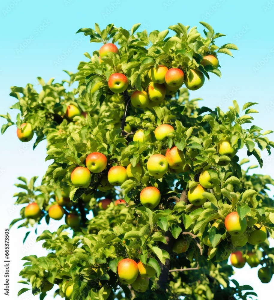 A beautiful green apple tree.