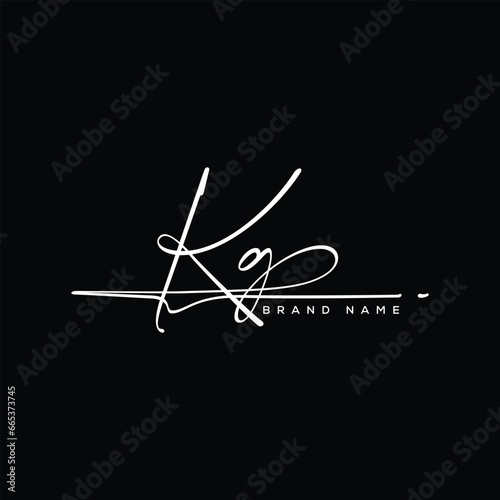 KG letter beauty handwriting vector logo. 