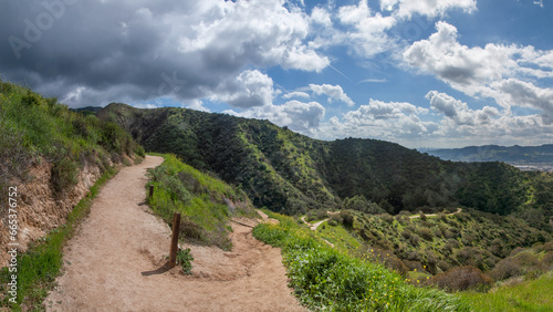 Hiking Trail - Verdugo Mountains in spring, Burbank, California. 
