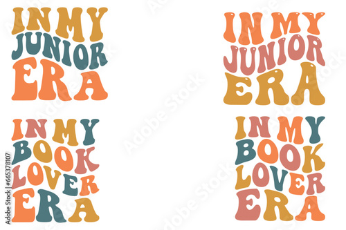 In My Junior Era  In My Book Lover Era retro wavy SVG bundle T-shirt
