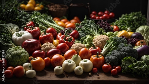 Lots of vegetables on the background for banner, brochure, headline. Happy World Vegan Day