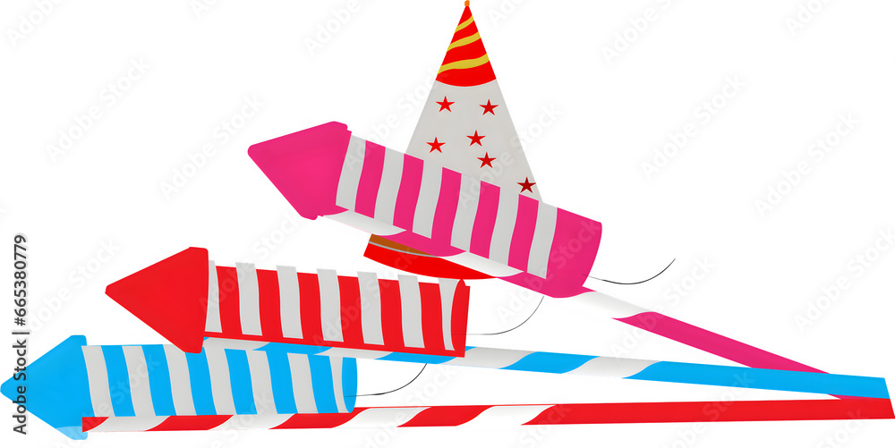 Flat Illustration of Firecrackers Anar and Rocket Stack Element. Stock ...