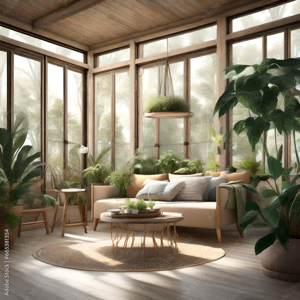 Obraz premium living room with a window