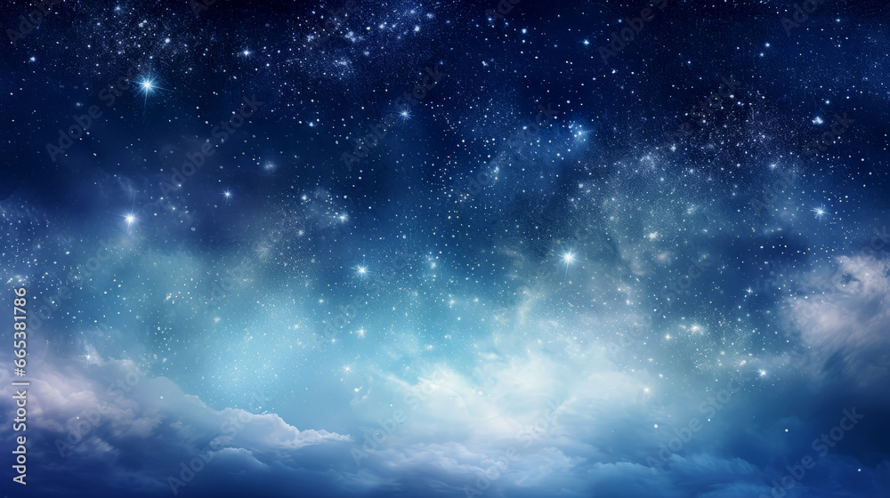 Starry night with clouds background Starry night with clouds background