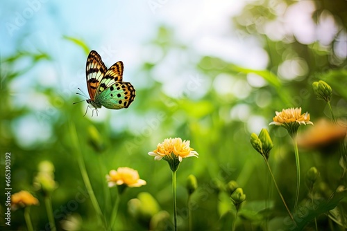 Butterfly Flying over the Meadow. © MdHafizur