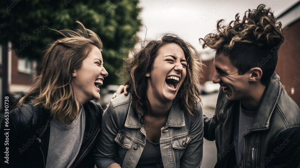 Fototapeta premium group of happy and cheerful friends