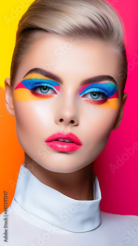 Beautiful woman with bright make-up