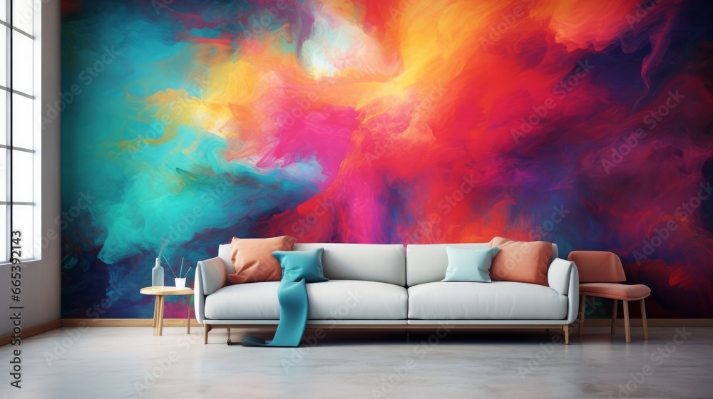 A 4K abstract artwork boasting vibrant and textured modern wallpaper, ideally suited for use as a background or as wallpaper for phones and tablets - obrazy, fototapety, plakaty 