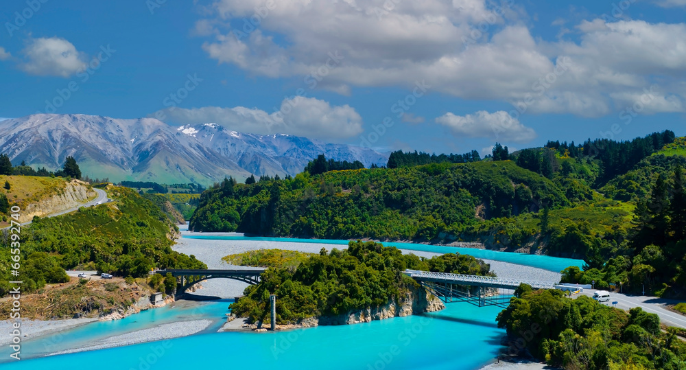 The aerial view with a ecosystem of the River lagoon Valley and blue water river The aerial view with a ecosystem of the River lagoon Valley and blue water river