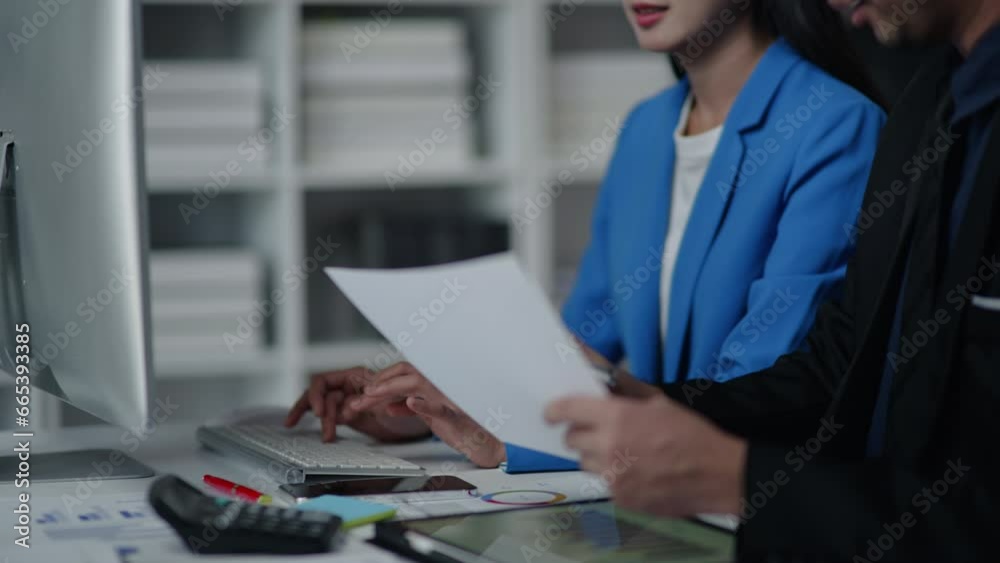 Close up of hands teamwork business group are calculate working and brainstorming about business financial and marketing. Close up of hands teamwork business group are calculate working and brainstorming about business financial and marketing.