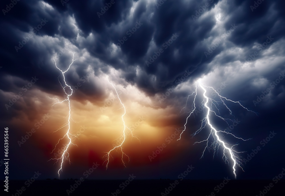 Lightning strikes on a cloudy dramatic stormy sky. Lightning strikes on a cloudy dramatic stormy sky.