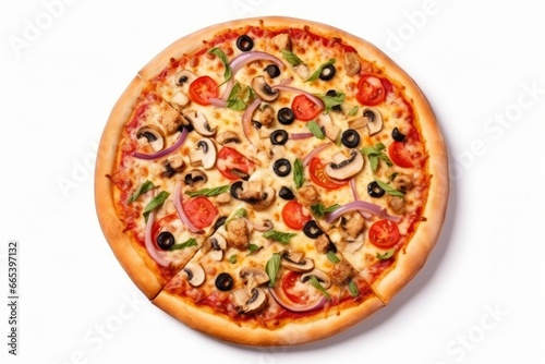 Pizza isolated on white background.