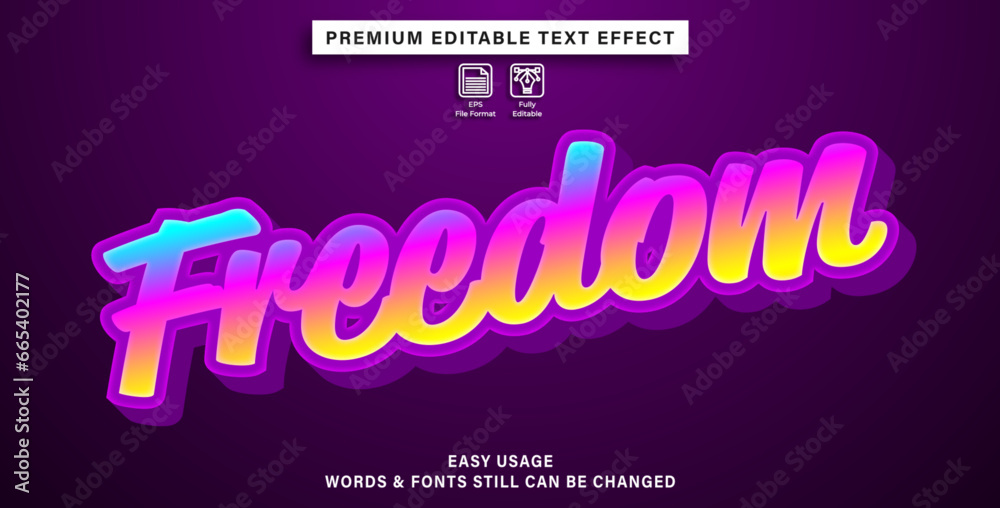 editable text effect freedom