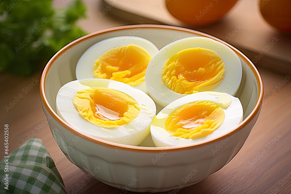Boiled eggs in bowl. Boiled eggs in bowl.