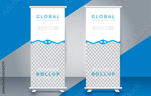 Modern roll up banner design template. flyer. pull up. presentation. brochure. poster. advertisement. print media

