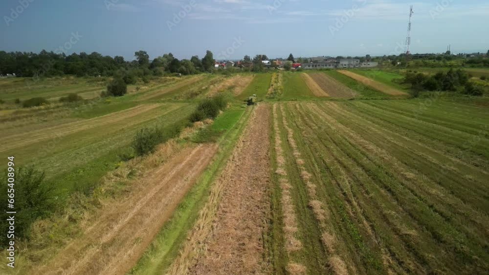 Wheat field aerial view in Ukraine