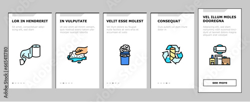 paper towel roll kitchen onboarding mobile vector. tissue toilet, hygiene napkin, white clean, hand wipe, wet stroke, bathroom dispenser paper towel roll kitchen Illustrations