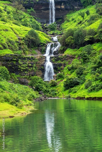 Fototapeta Naklejka Na Ścianę i Meble -  Waterfall, Bhandardara, Igatpuri, Western Ghats, Akole, Ahmednagar, Maharashtra, India