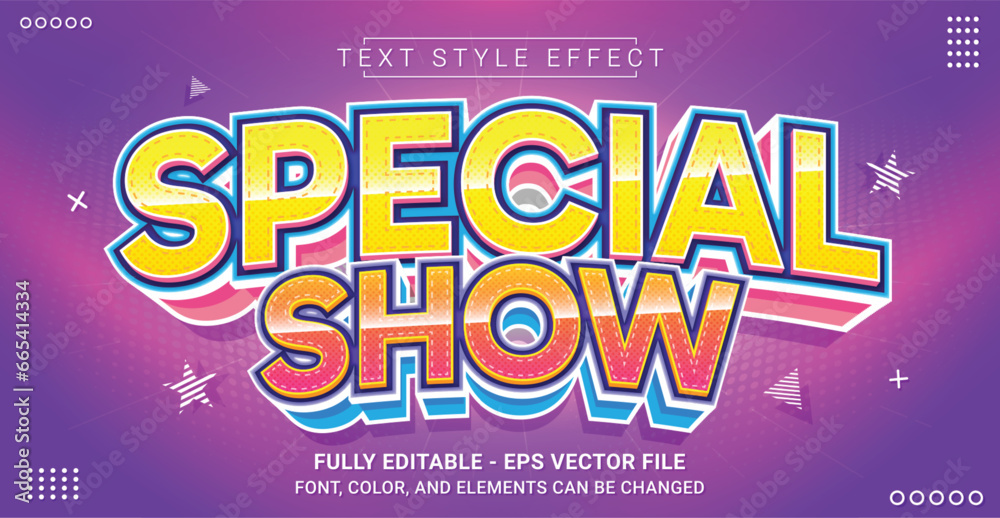 Special Show Text Style Effect. Editable Graphic Text Template.