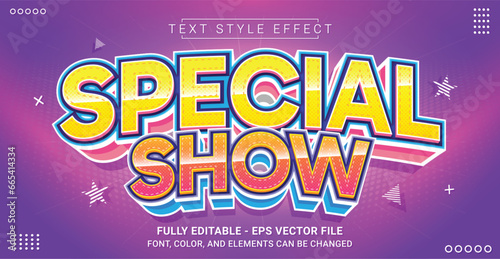 Special Show Text Style Effect. Editable Graphic Text Template.
