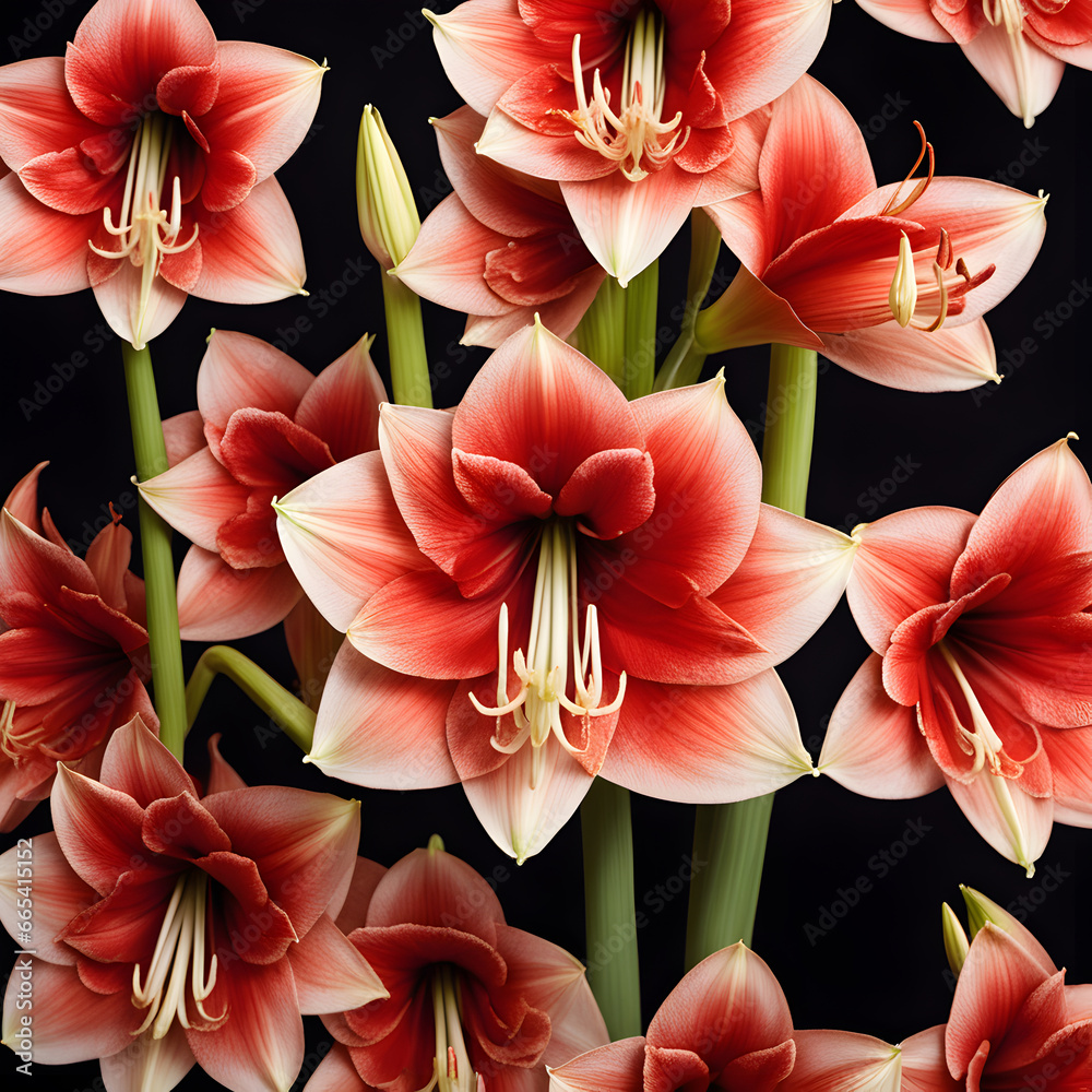 amaryllis flower a dark background. ai generative amaryllis flower a dark background. ai generative