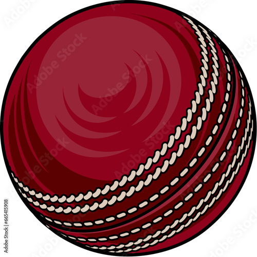 A cricket ball cartoon sports icon illustration
