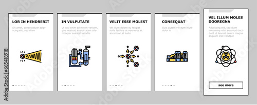 nuclear engineer energy power onboarding mobile vector. industry technology, plant factory, electricity industrial, station equipment nuclear engineer energy power Illustrations