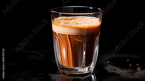 glass of espresso  isolated on the black background
