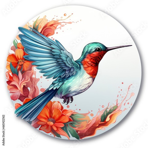 Hummingbird clipart on white background.