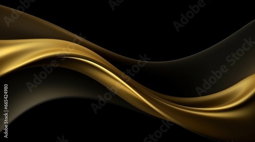 Luxury futuristic abstract gold curved background. Gold gradient illustration, minimal. Digital luxury drawing for interior design, fashion textile, wallpaper, website