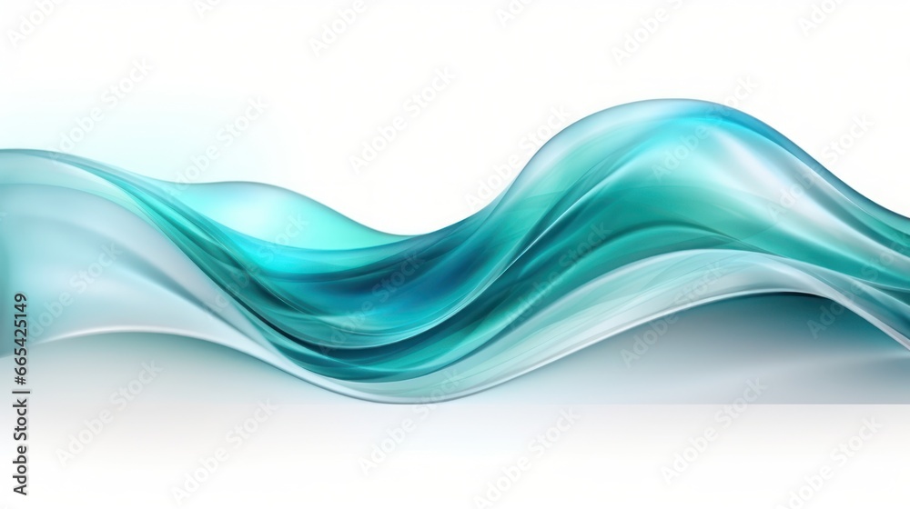 Naklejka premium Luxury futuristic 3D abstract turquoise curved background. Shine gradient illustration, minimal. Digital luxury drawing for interior design, fashion textile, wallpaper, website