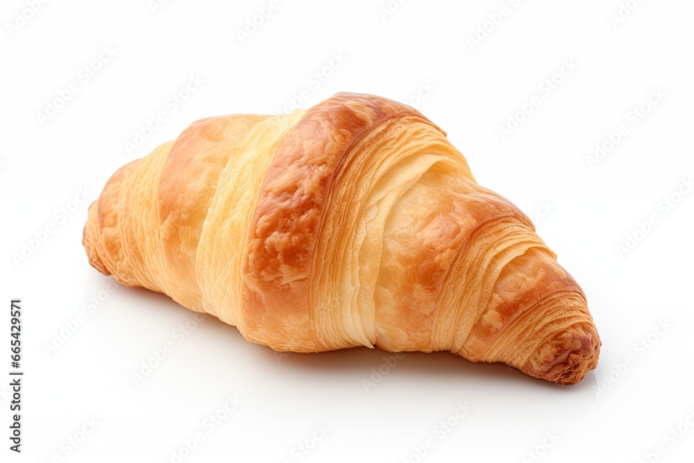 Croissant isolated on white background.