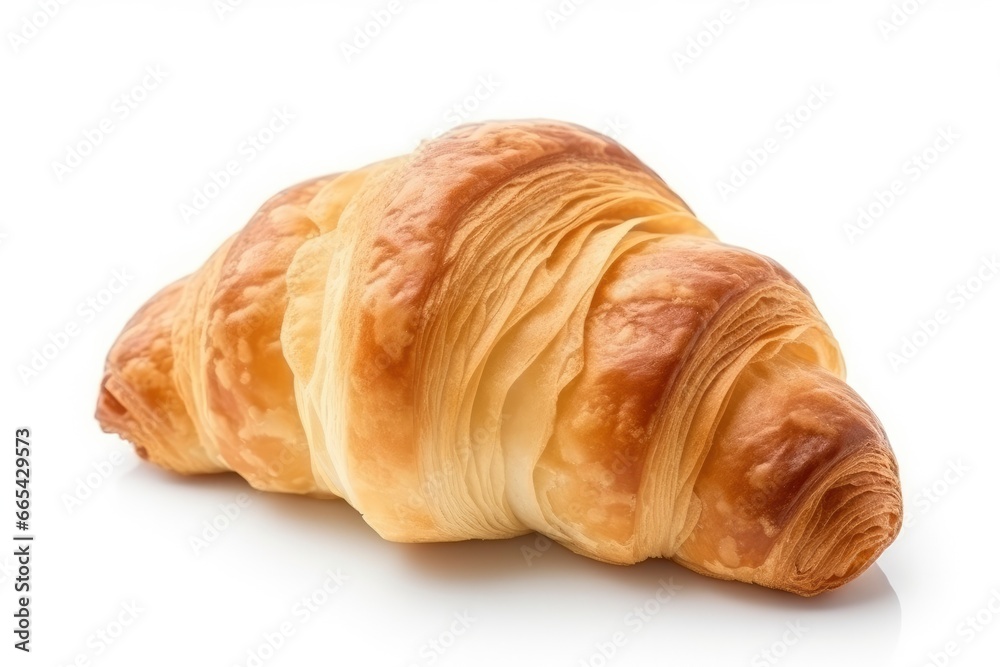 Croissant isolated on white background.