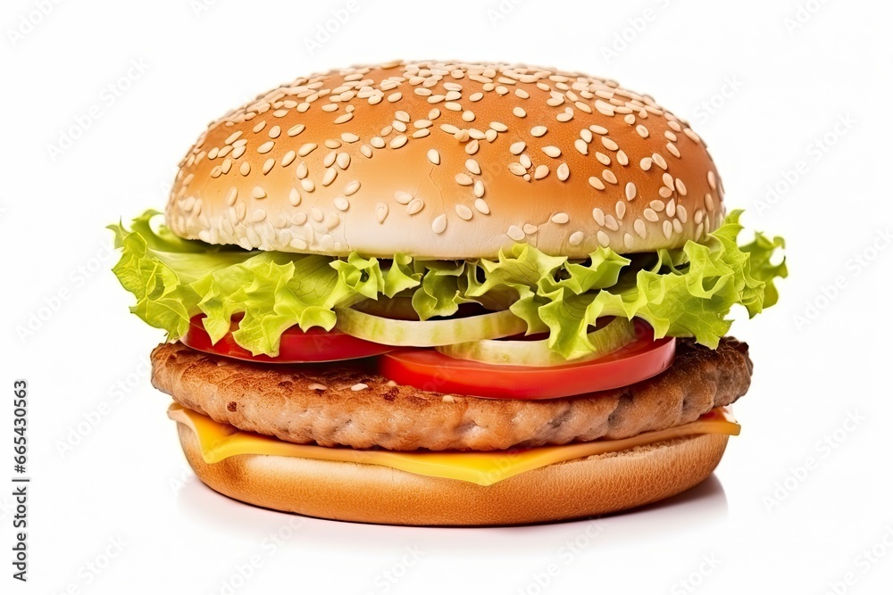 Hamburger isolated on white background. Hamburger isolated on white background.