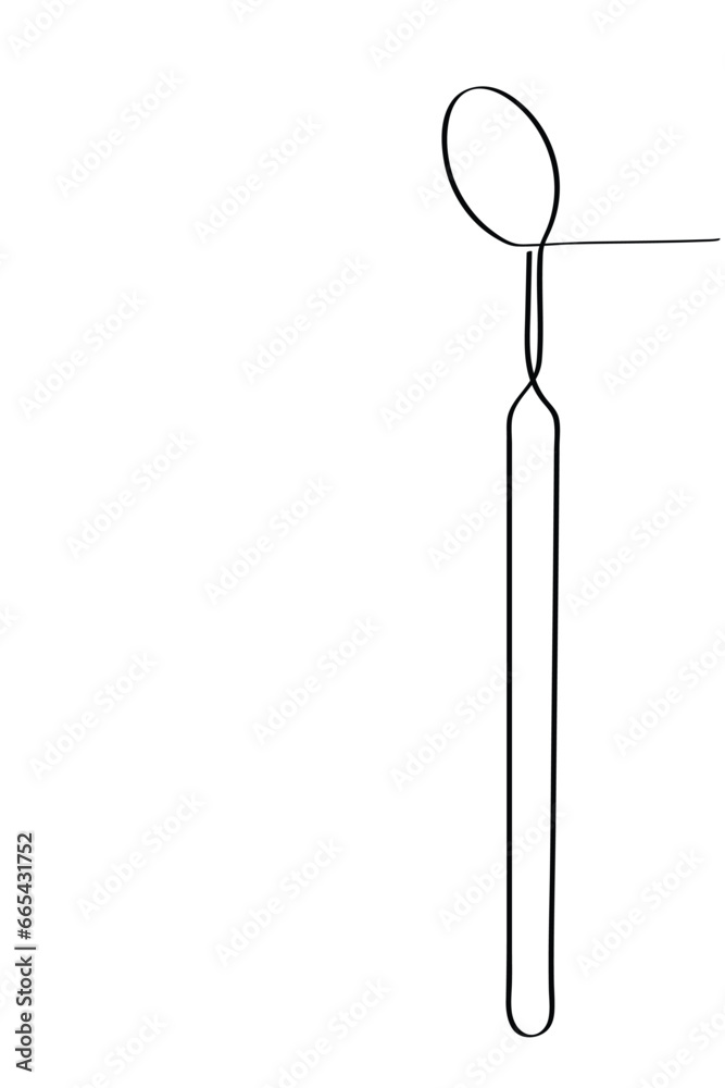  line art of tools used by dentists and orthodontists. Minimal vector art concept.
