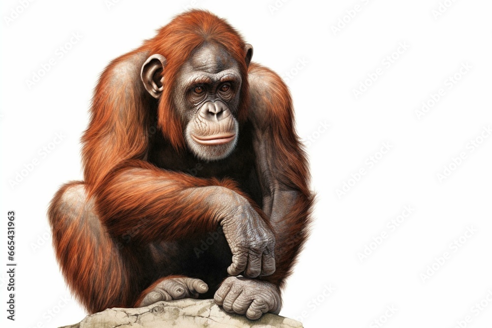 Illustration of a primate. Generative AI