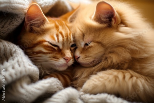 Adorable felines sharing affection. Generative AI
