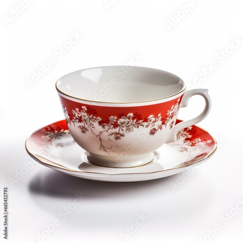 empty cup of tea on a saucer