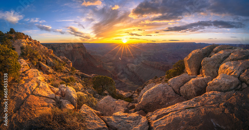 Obraz na płótnie sunset at the lipan point in the grand canyon national park, arizona, usa w salonie